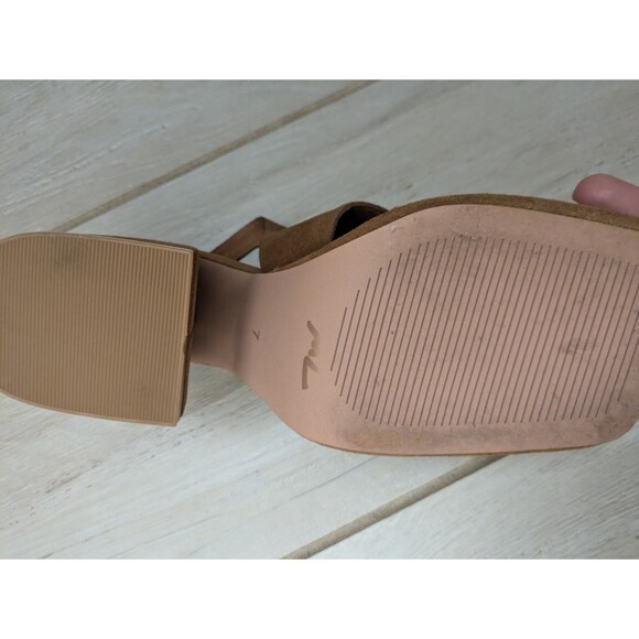 Intentionally Blank Siren Sandal Sling Back  Brown Suede Shoes 7 Whiskey - Picture 2 of 9